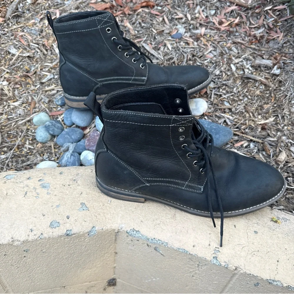 MENS‎ 11.5 BLACK BOOTS ANKLE DRESS CASUAL JONSEN